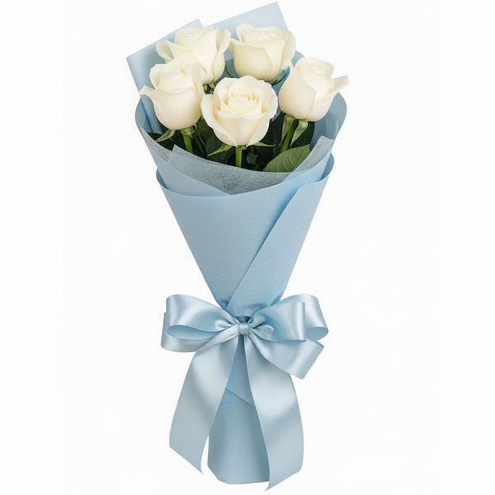 Букет 5 Белых роз Проуд в Черницыне