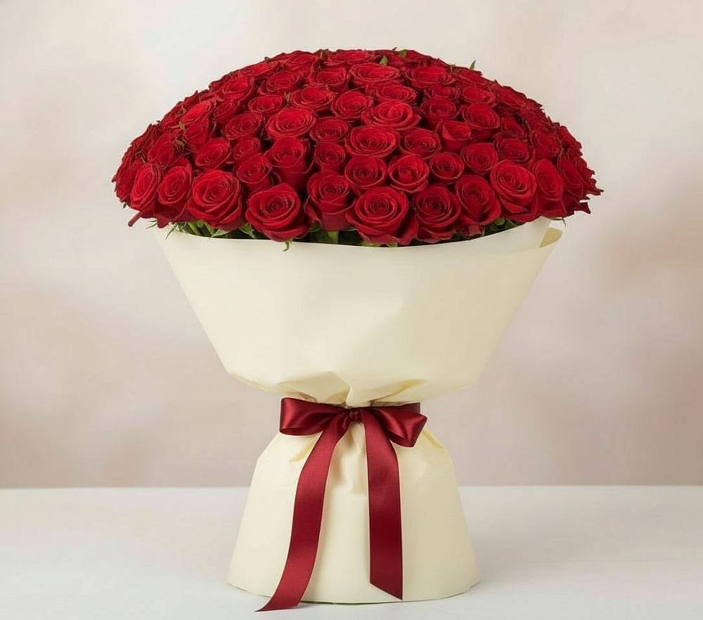 Букет 101 Красная роза Милано в Черницыне