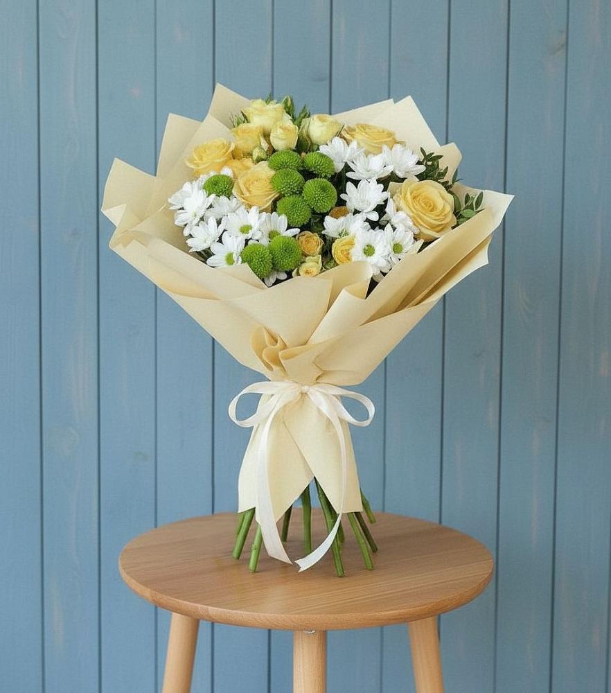 Букет цветов из: Хризантемы и Розы в Черницыне