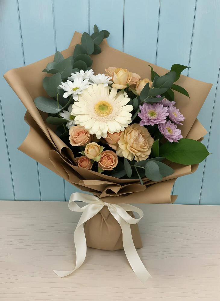 Букет цветов из: Герберы и Хризантемы в Черницыне