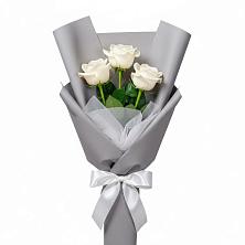 Букет 3 белые розы в Черницыне