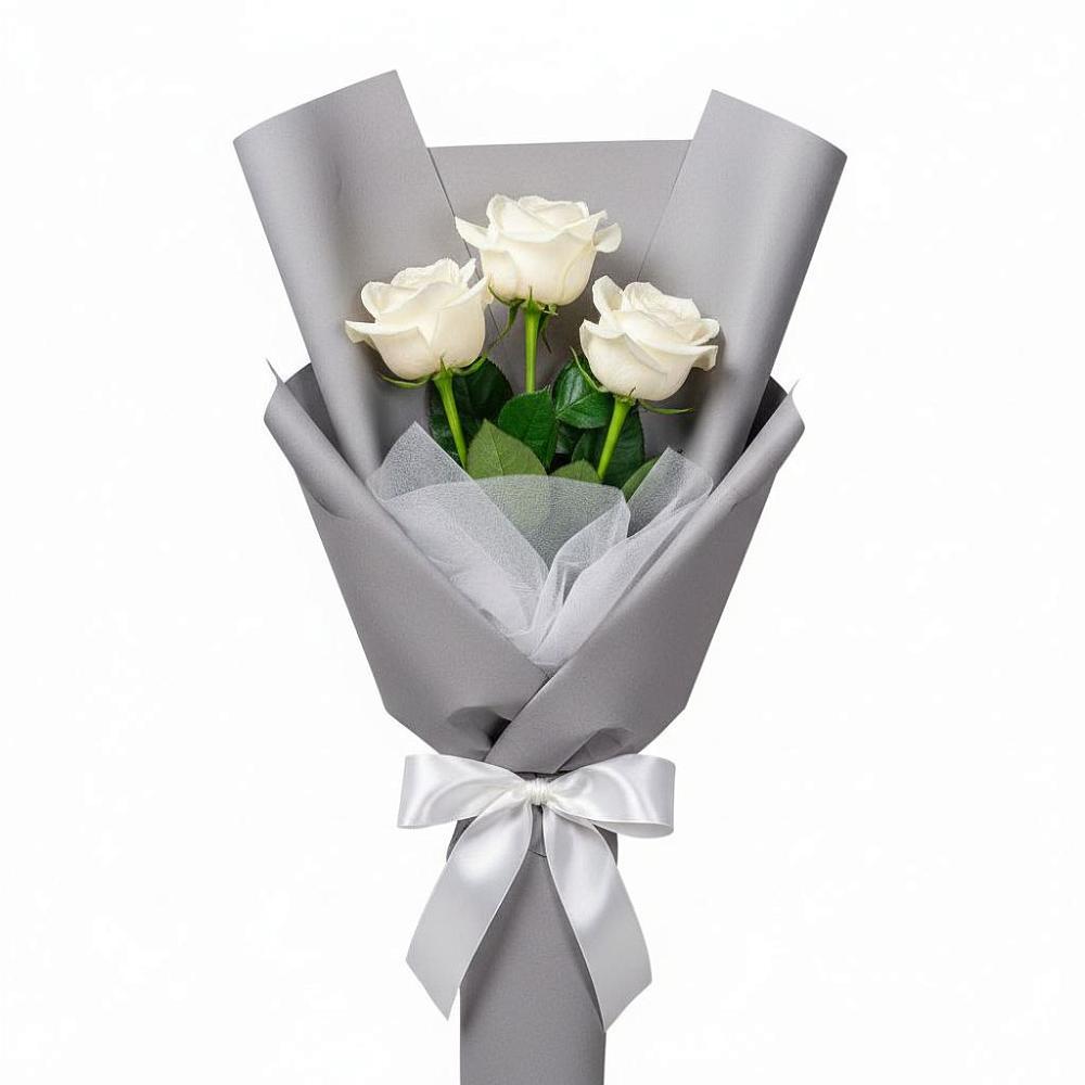 Букет 3 белые розы в Черницыне