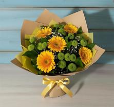 Букет цветов из:  Герберы и Хризантемы в Черницыне