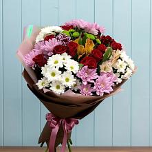 Букет цветов из:  Розы, Хризантемы и Альстромерии в Черницыне