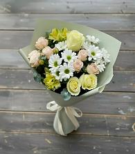 Букет цветов из:  Альстромерии, Розы и Хризантемы в Черницыне